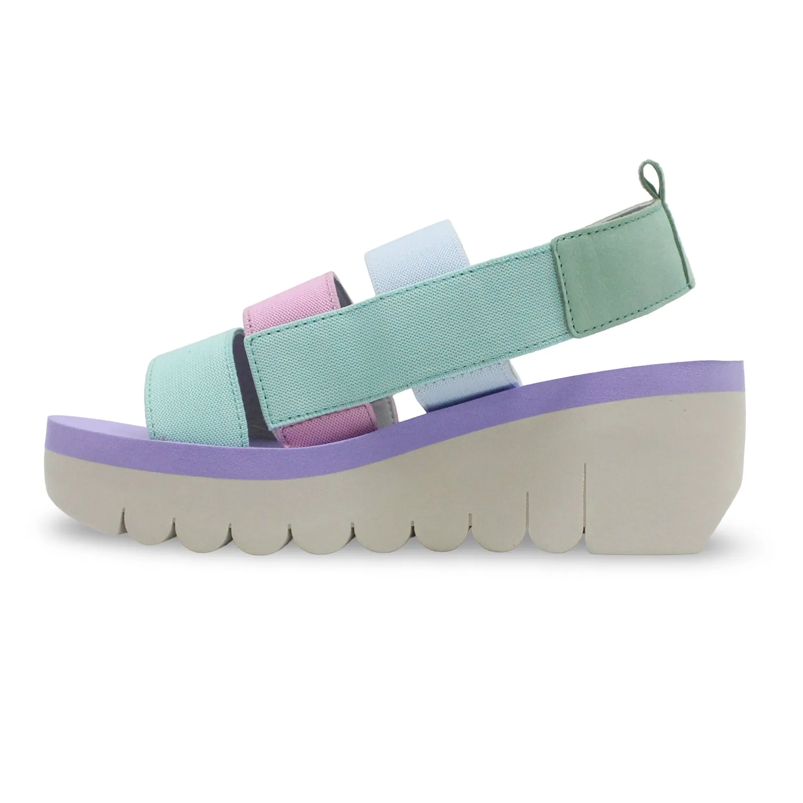 Fly London YERE847FLY Textile Leather Women's Heels Sandals