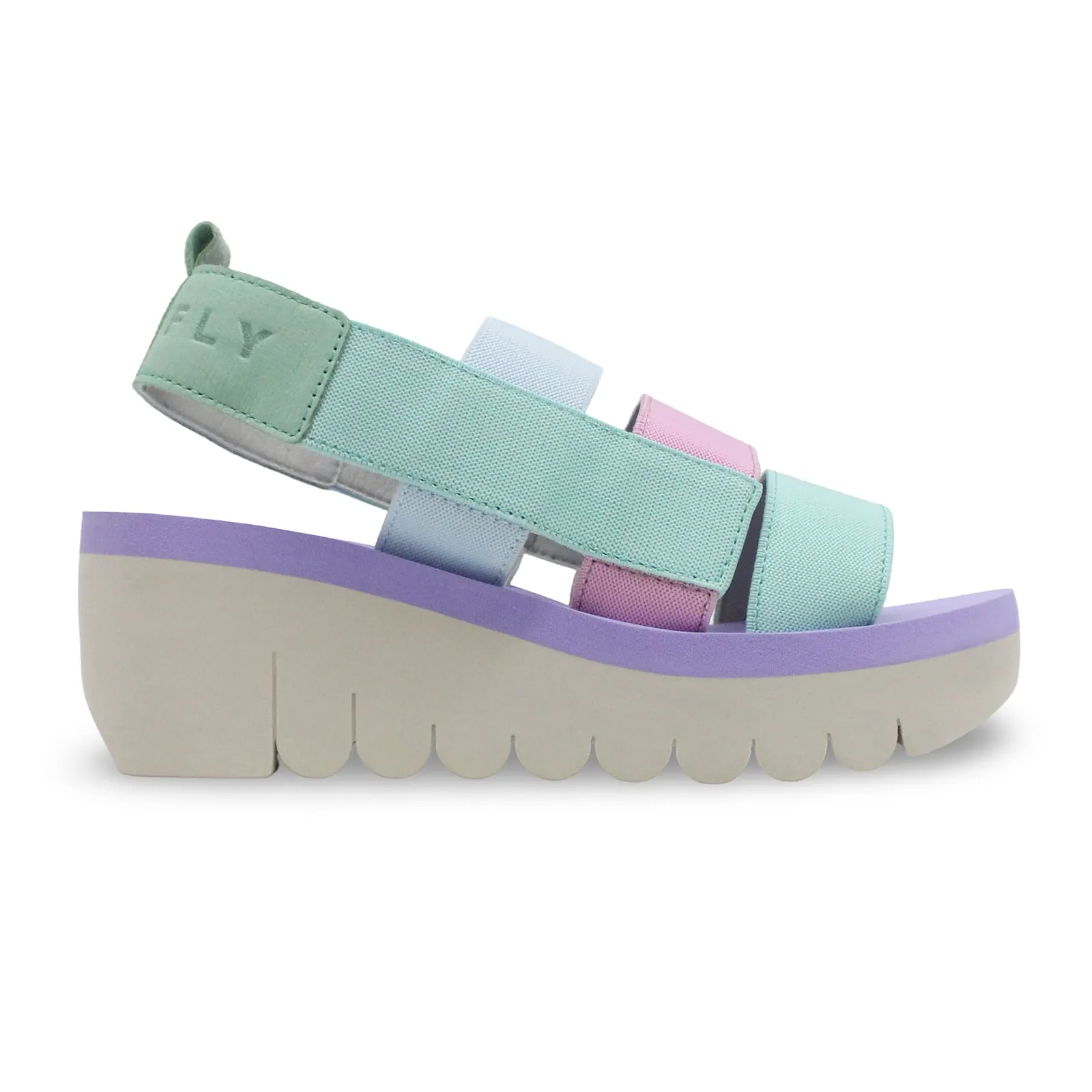 Fly London YERE847FLY Textile Leather Women's Heels Sandals