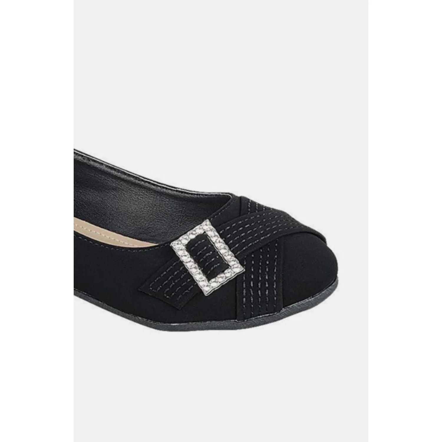 Forever Link Slip On Rhinestone Buckle Ballet Flats