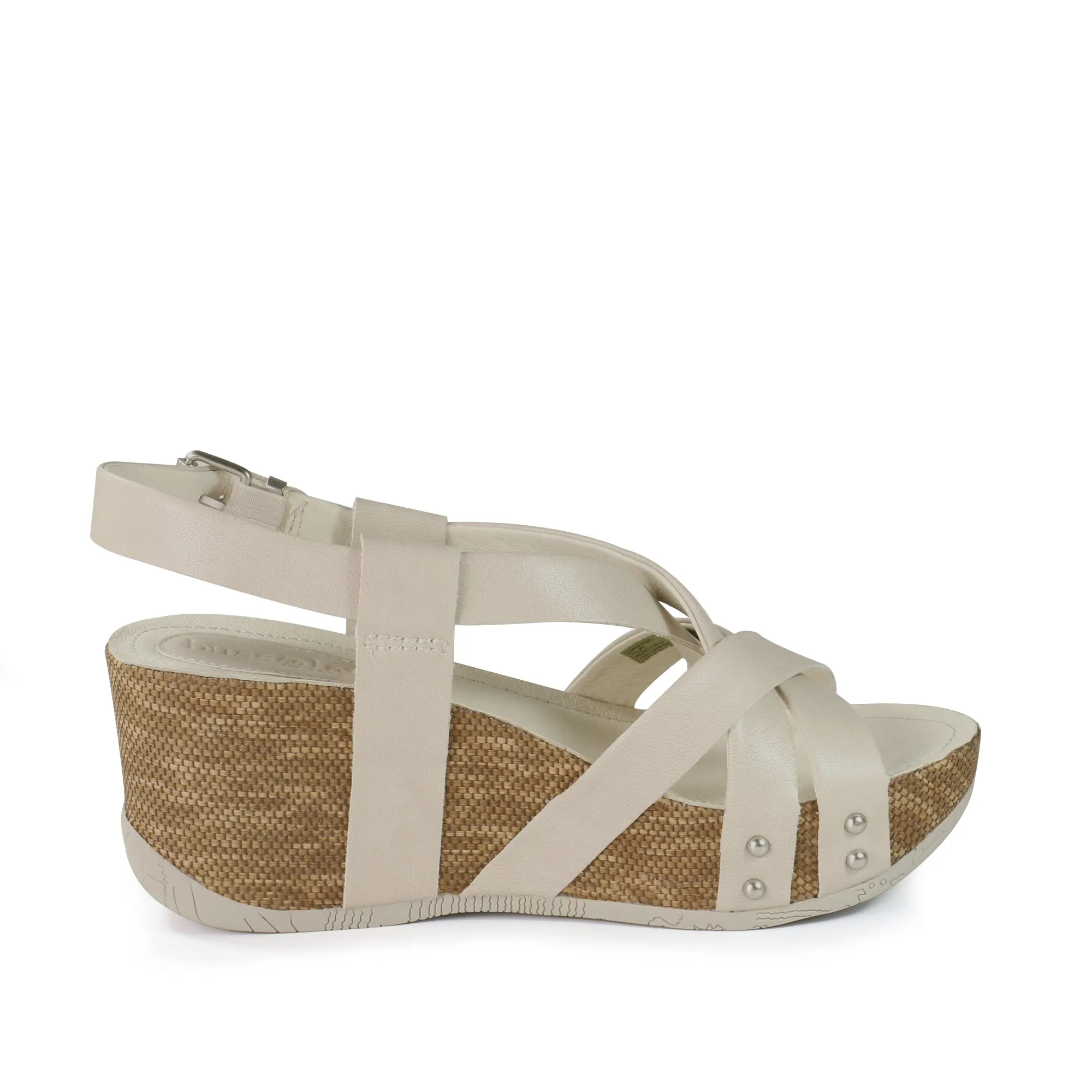 Formentera Cross Straps Wedge Sandals (Ivory)