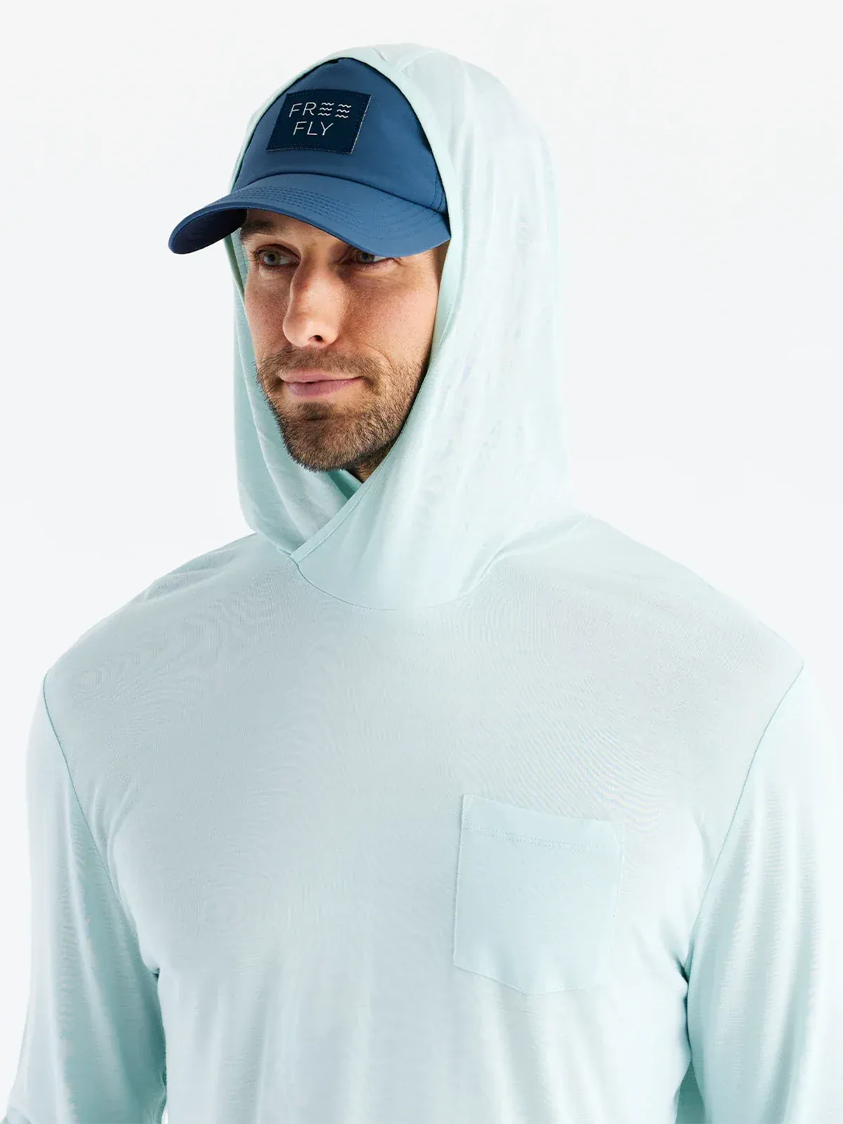 Free Fly Men's Bamboo Lightweight Hoodie in Glacier