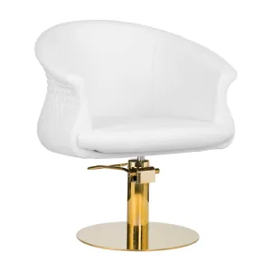GABBIANO HAIRDRESSING CHAIR VERSAL GOLD WHITE