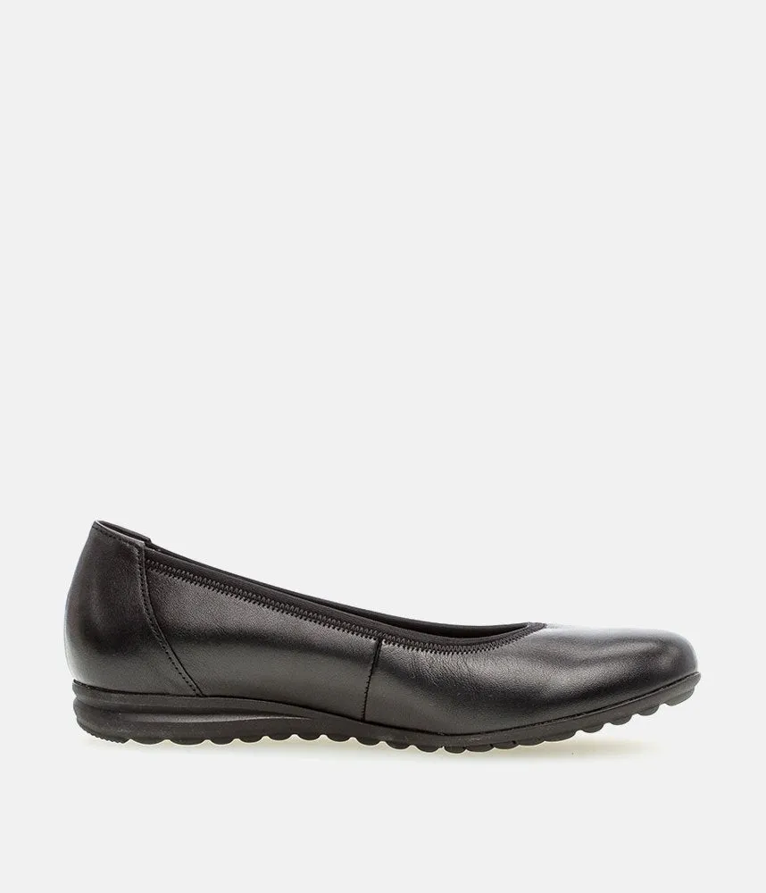 Gabor Versatile Black Leather Flats