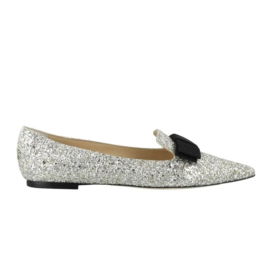 Gala Coarse Glitter Bow Flats