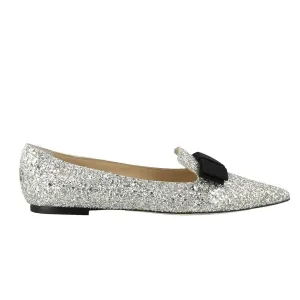 Gala Coarse Glitter Bow Flats