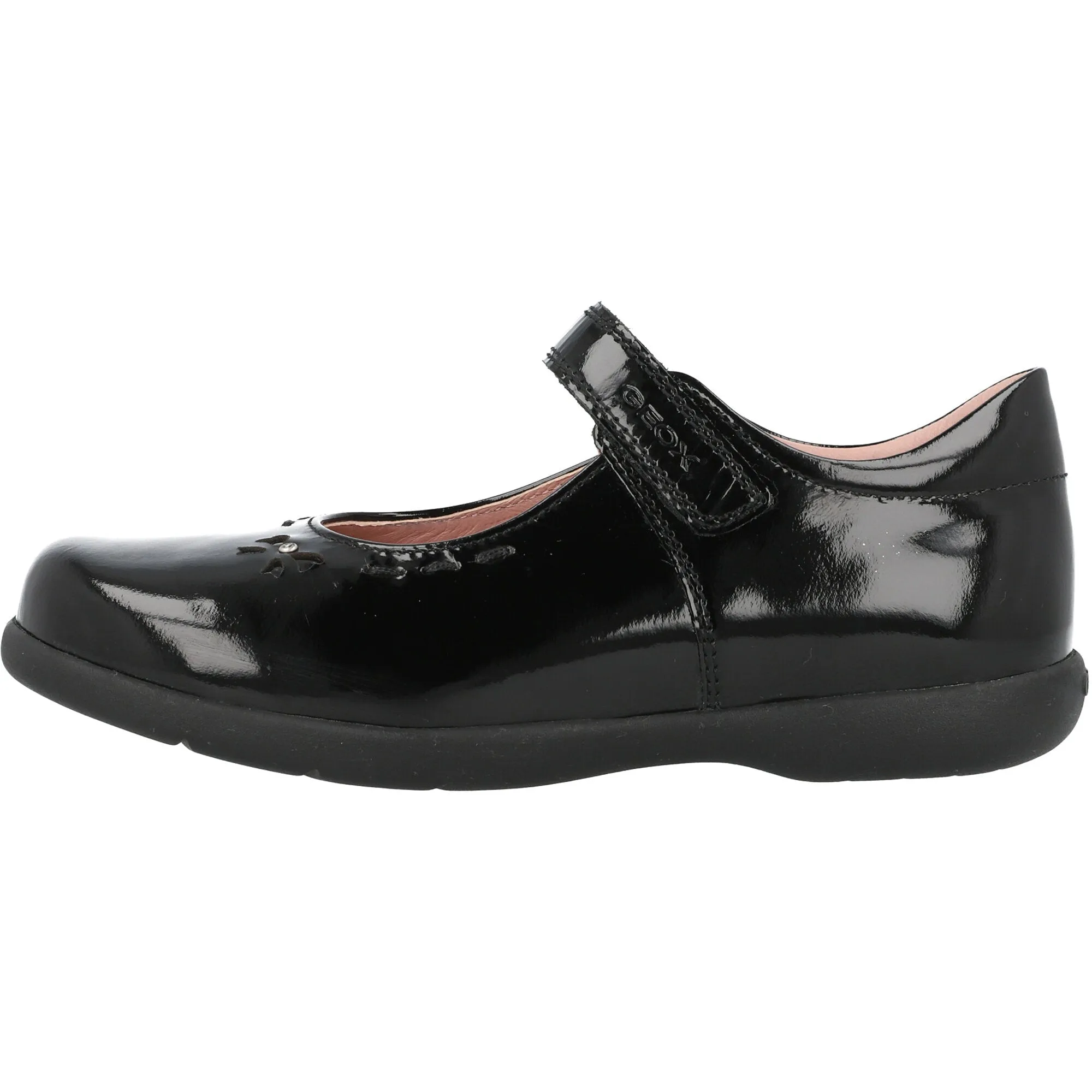 Geox Naimara Black Patent Leather Girls Ballet Flat