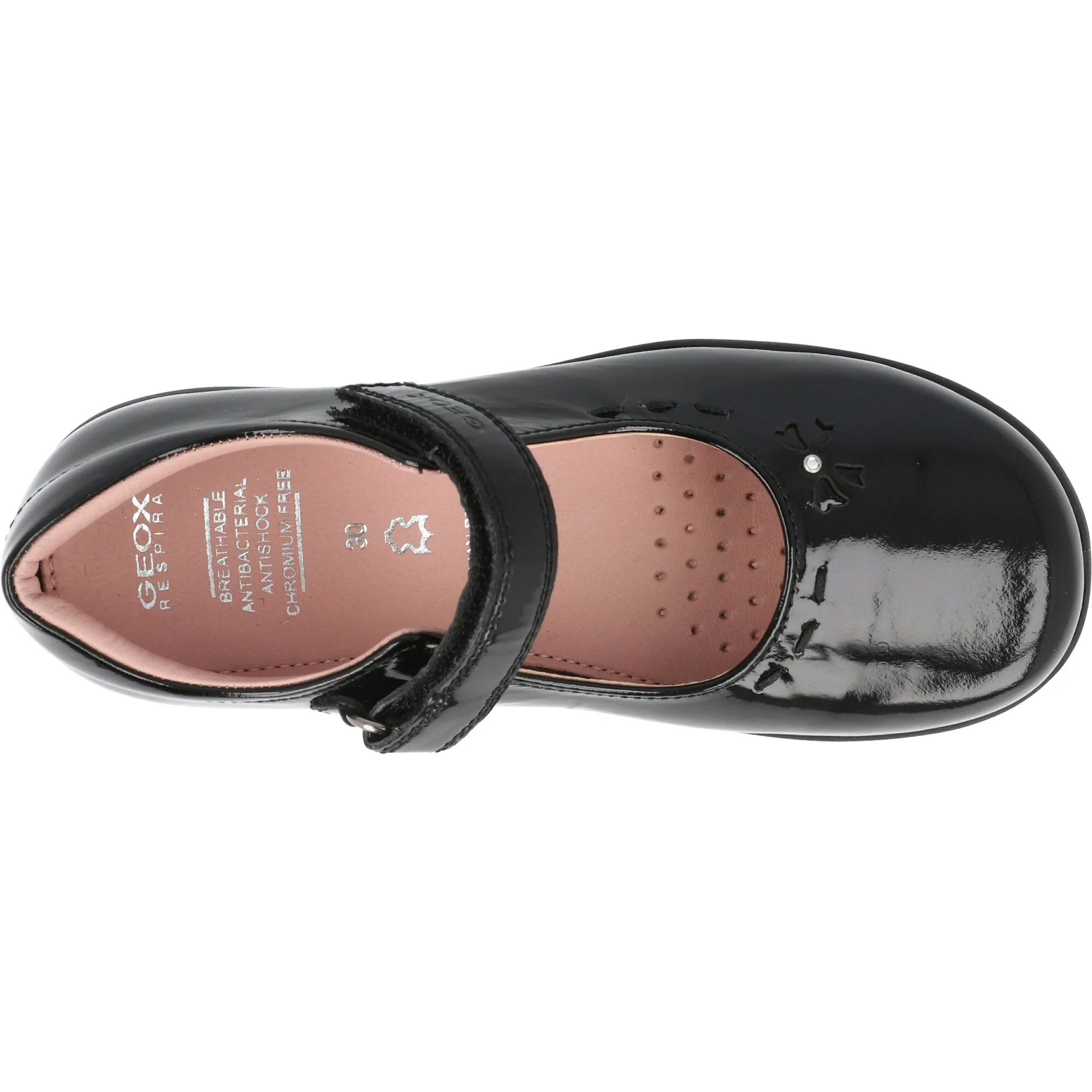 Geox Naimara Black Patent Leather Girls Ballet Flat