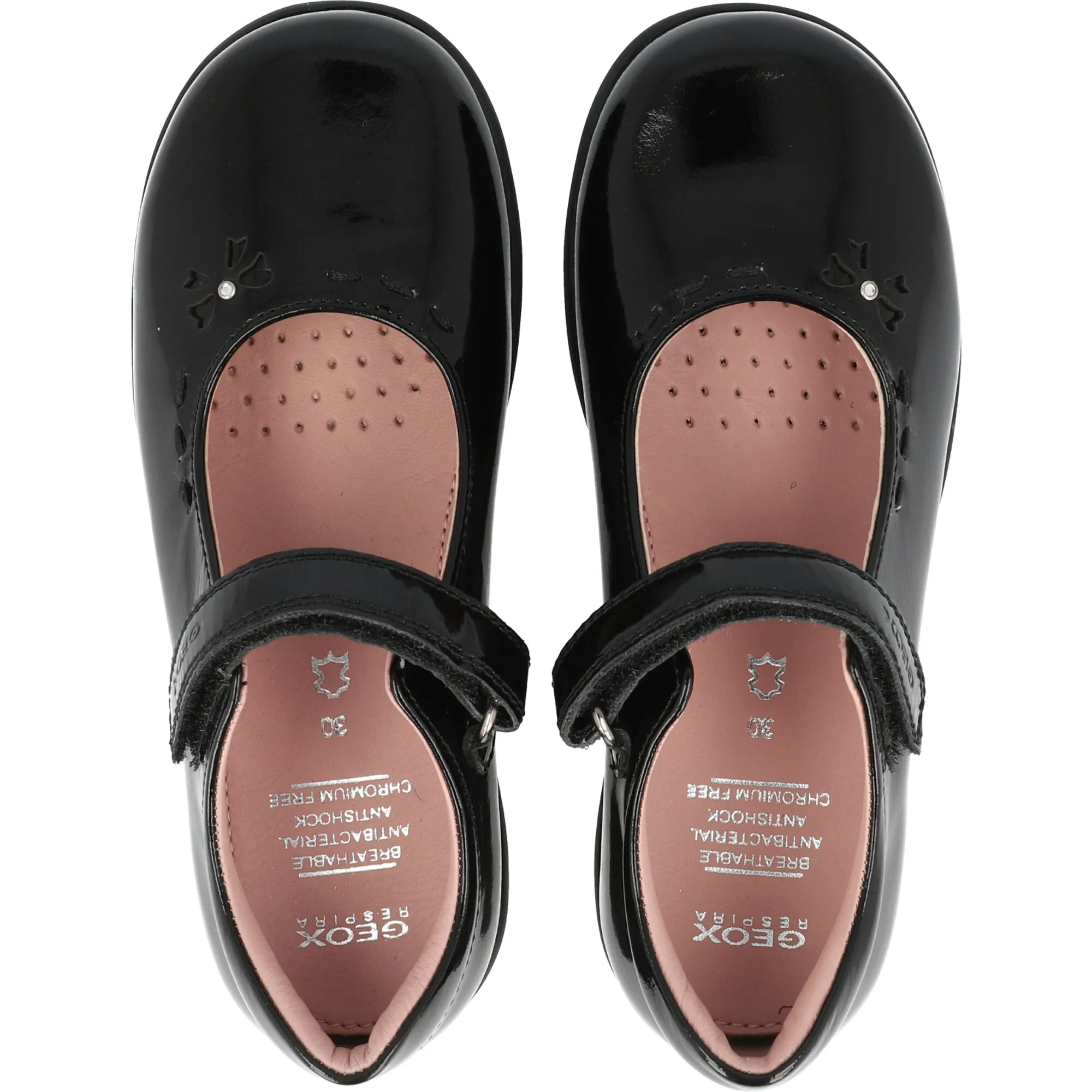 Geox Naimara Black Patent Leather Girls Ballet Flat