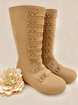 Girls Military Style Studded Boots  By Liv and Mia