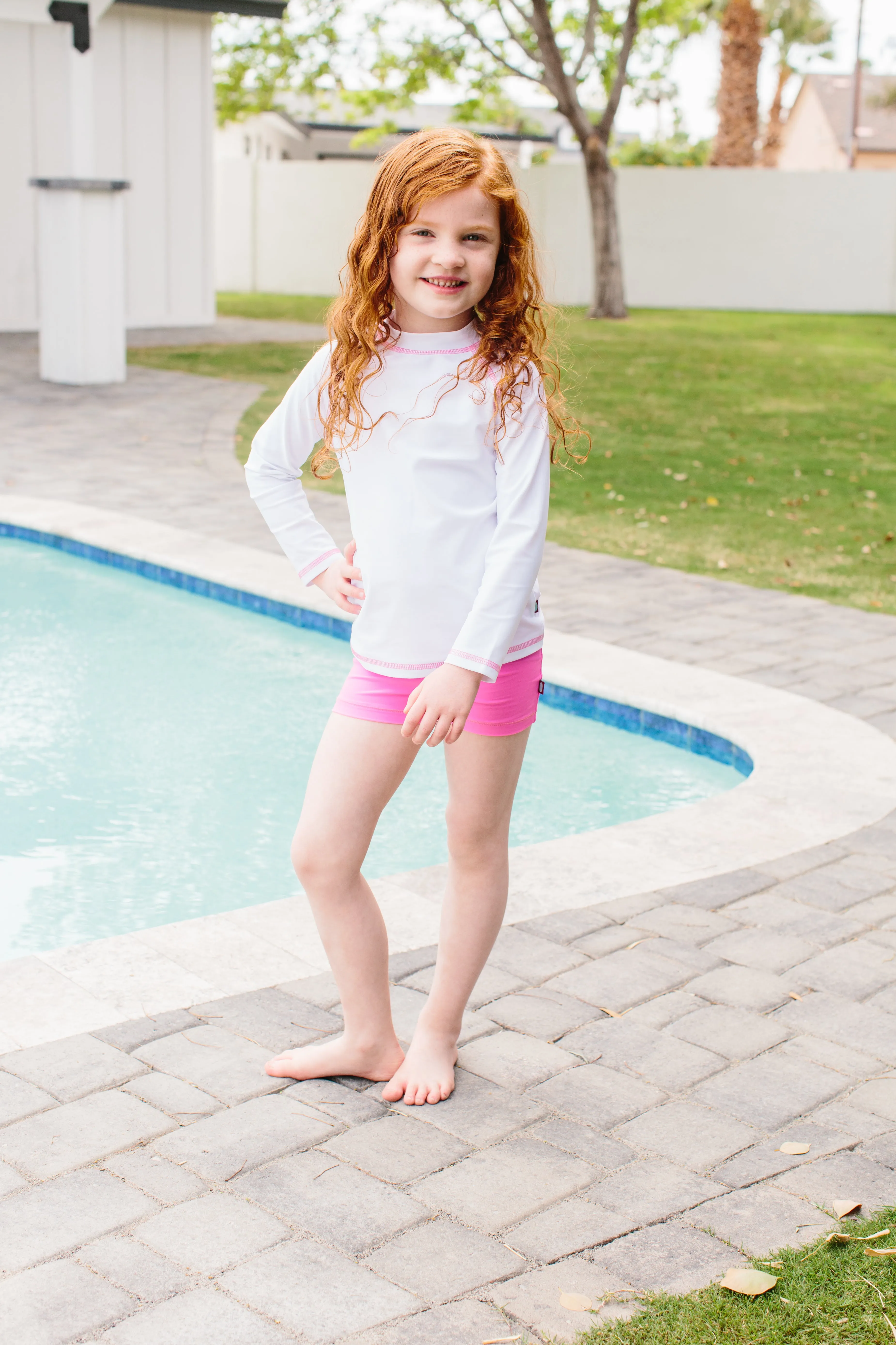 Girls UPF 50  Long Sleeve Rashguard | Turquoise