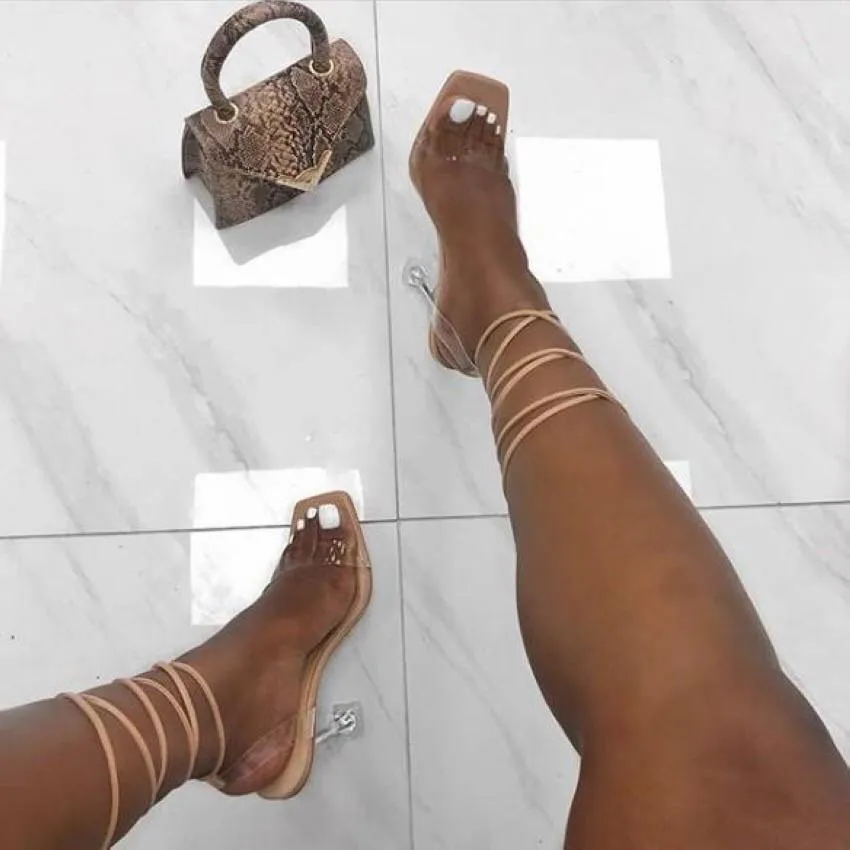 Gladiator Toe Lace-Up Heels