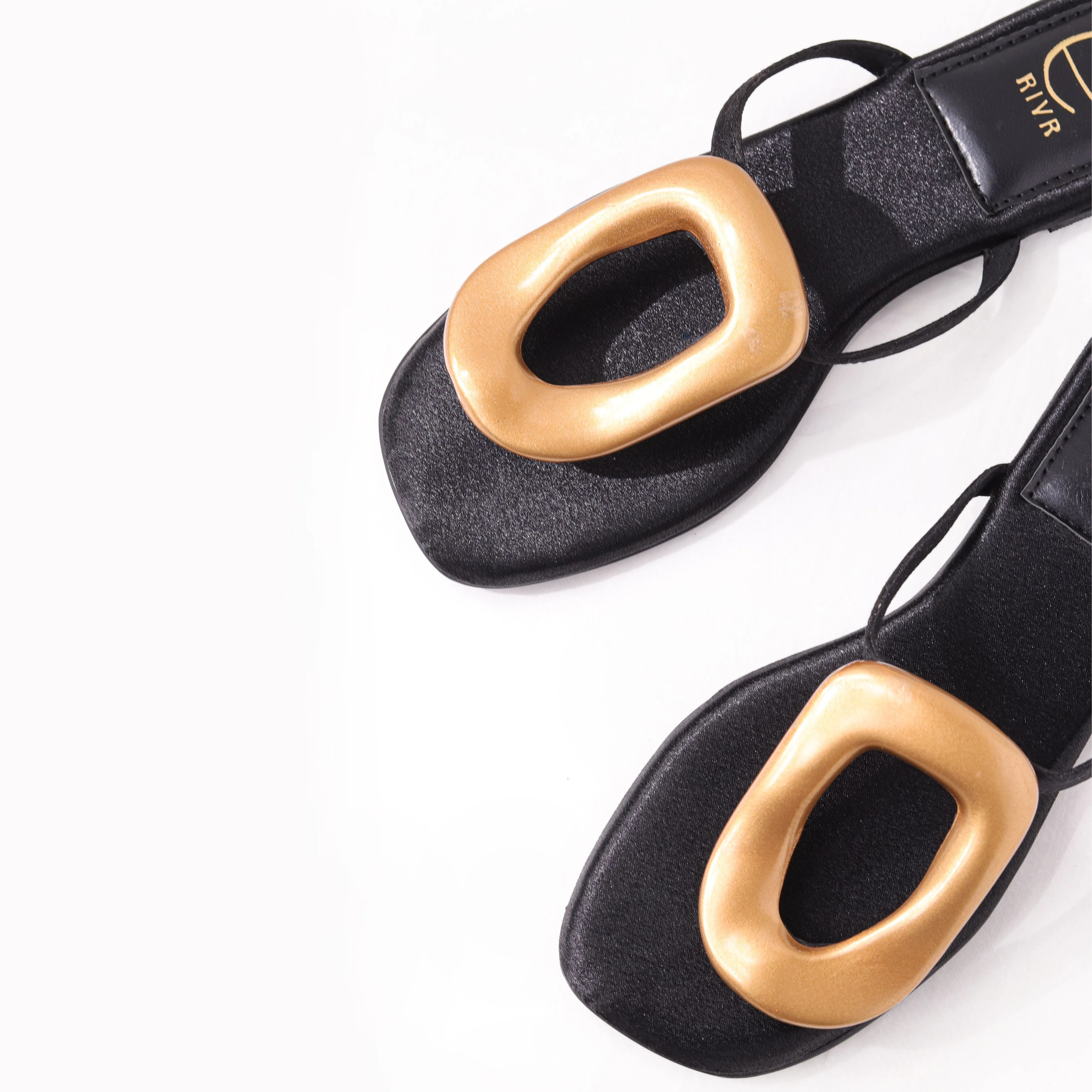 Gold Buckle Flats