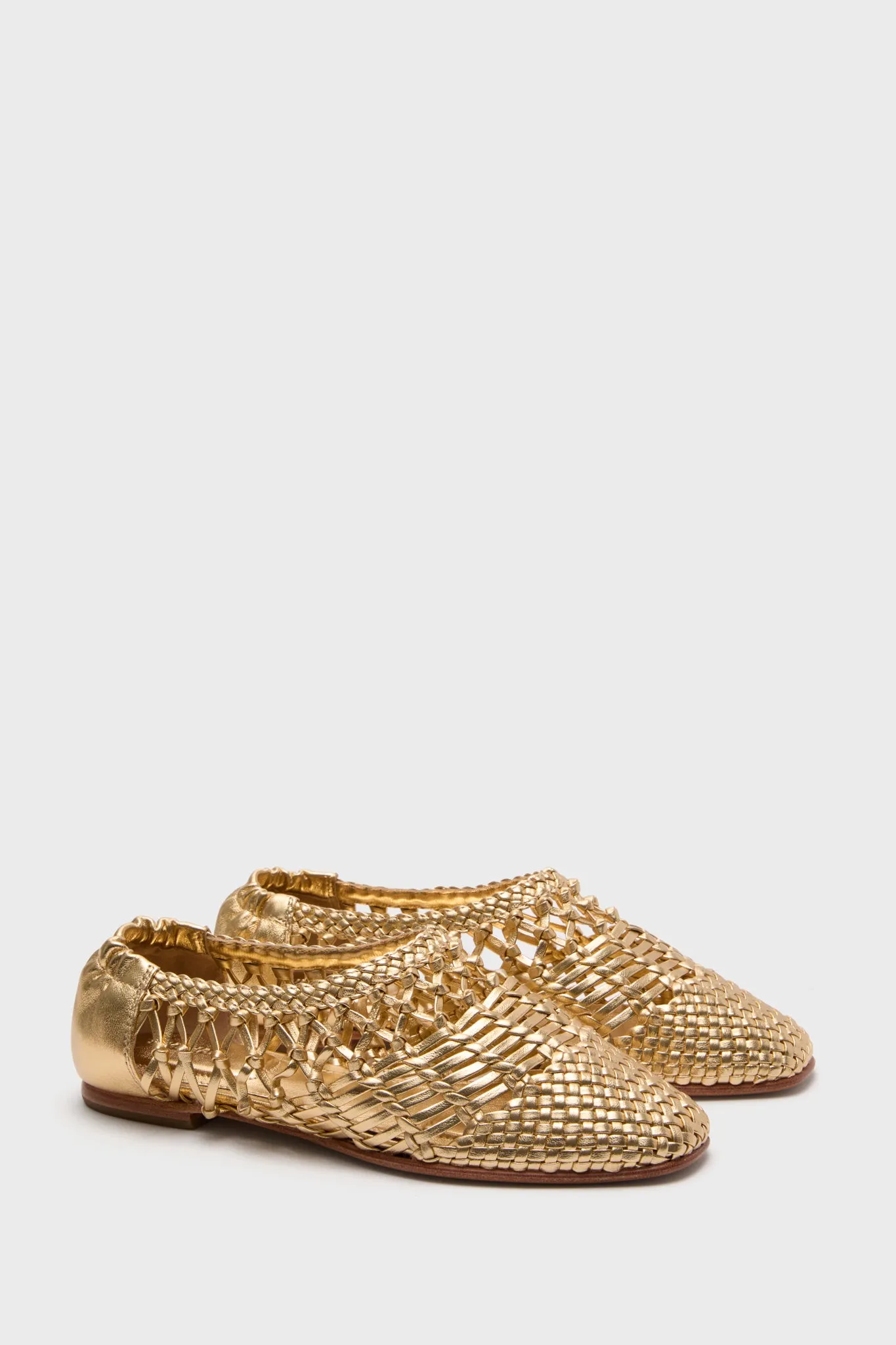 Gold Open Weave Ballet Flats