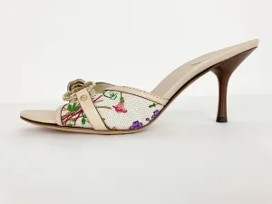 Gucci Floral Bamboo Mules Size 38.5 It (8.5 Us)