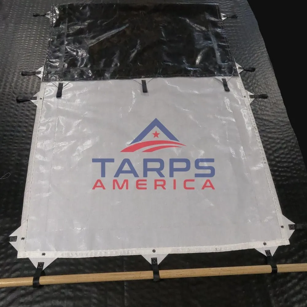 Hay Tarp Cover with Hand Straps, 12 mil Black/White Medium Duty Poly