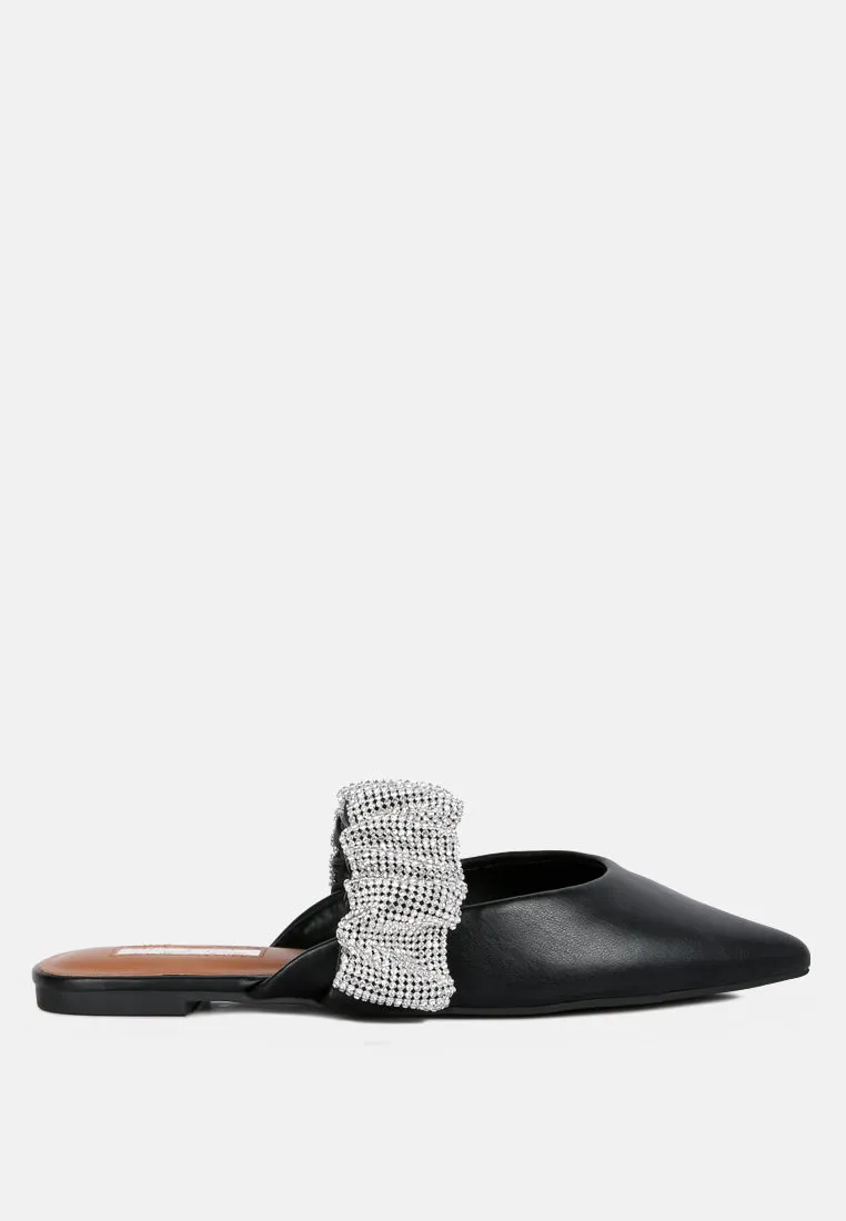 Hemessen Diamante Strap Flat Mules By Ruw