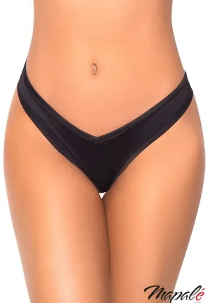 High Leg Thong in Black
