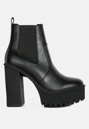 High Platform Block Heel Chelsea Boots By RUW
