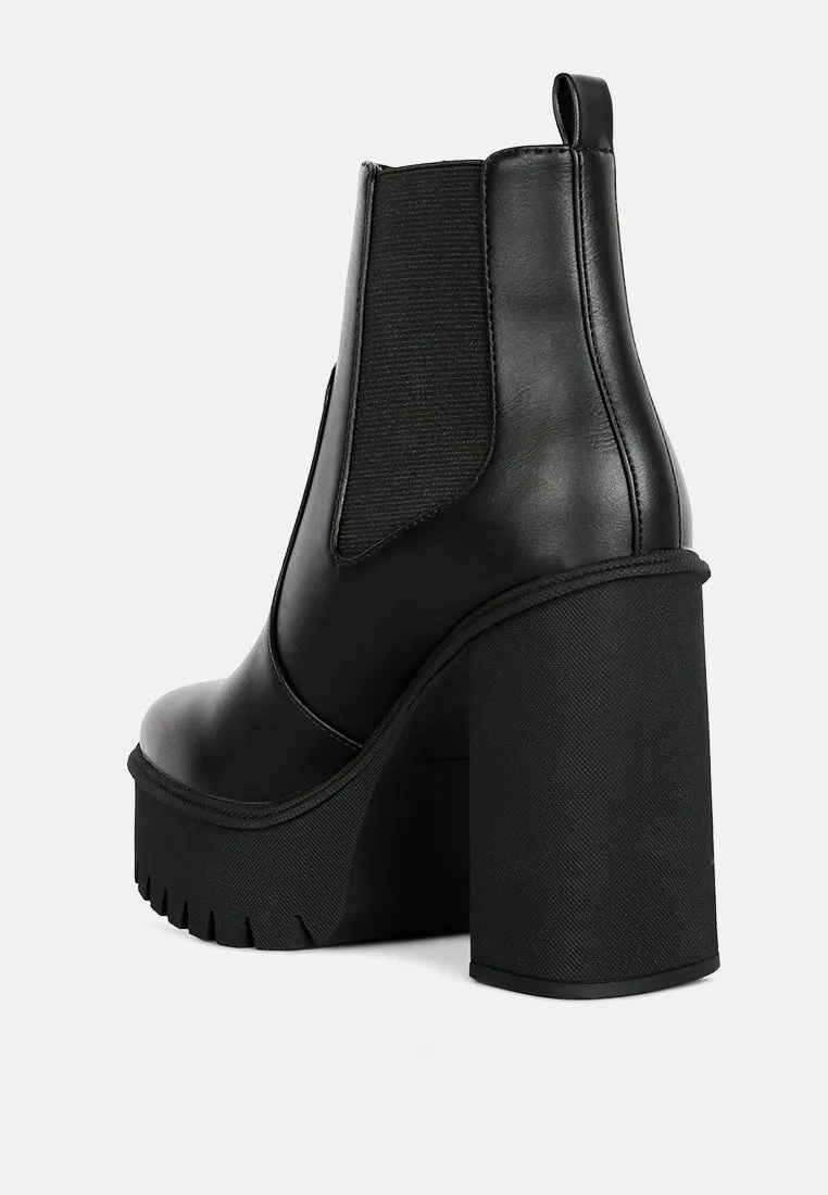 High Platform Block Heel Chelsea Boots By RUW