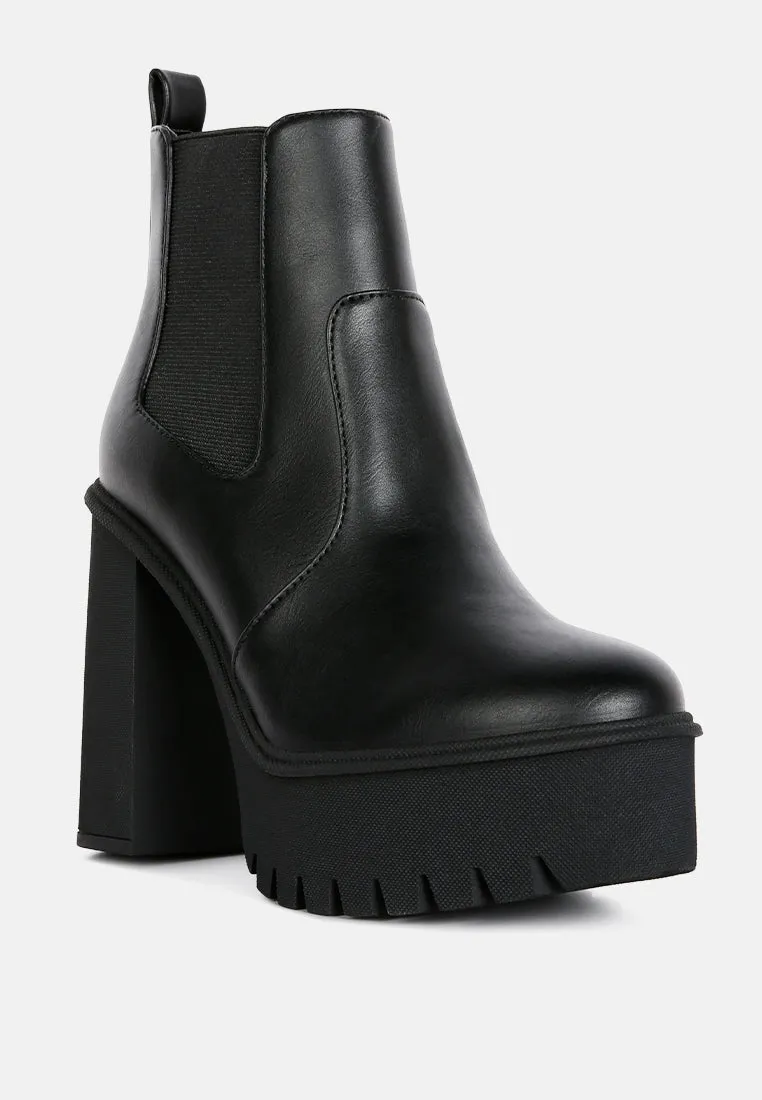High Platform Block Heel Chelsea Boots By RUW