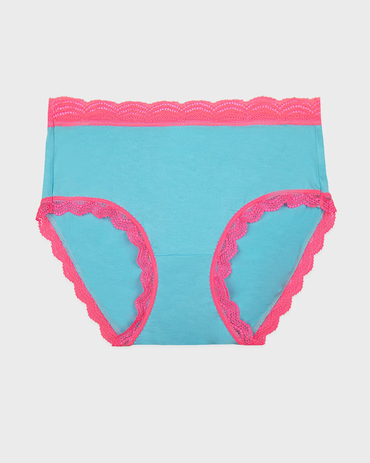 High Rise Knicker - Electric Neon Turquoise and Pink