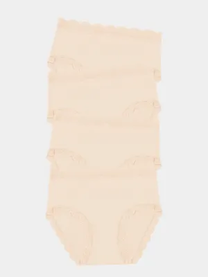 High Rise Knicker Four Pack - Sand