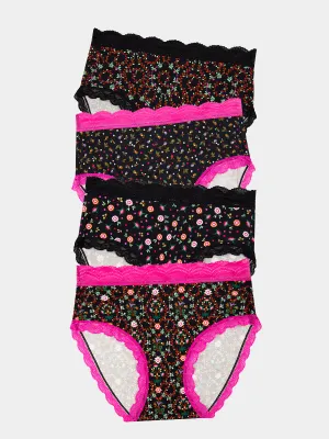 High Rise Knicker Four Pack - Winter Garden