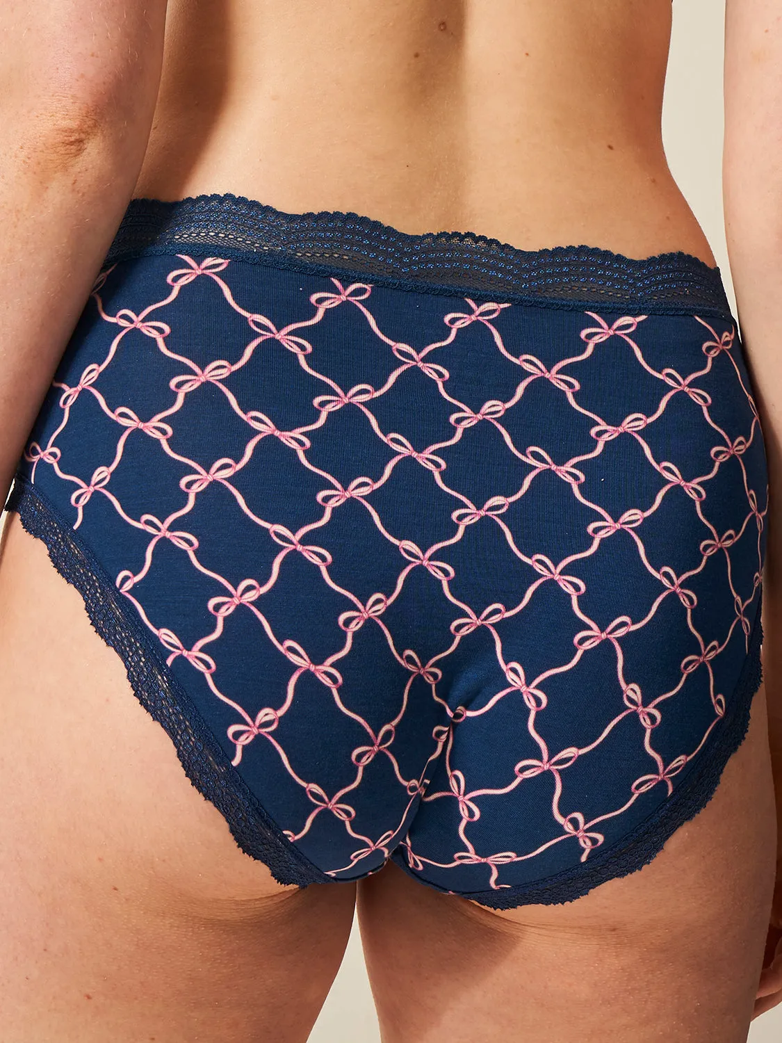 High Rise Knicker - Midnight Bow
