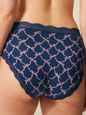 High Rise Knicker - Midnight Bow
