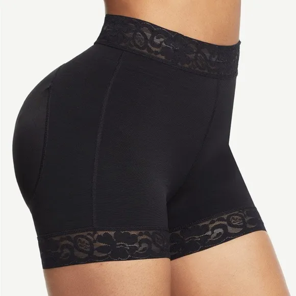 High Waist Lace Silicone Shorts Daily Use Shapewear Underwear Compression