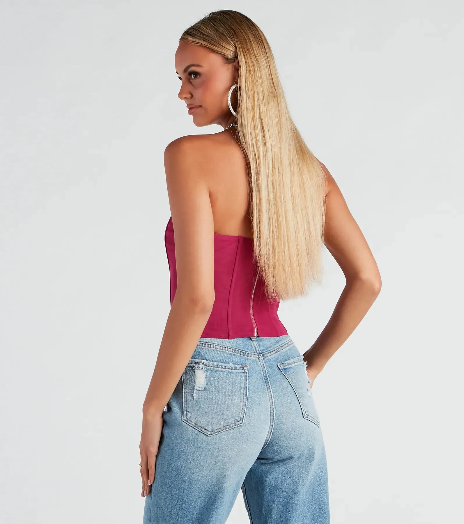 Hot Stuff Strapless Mesh Bustier