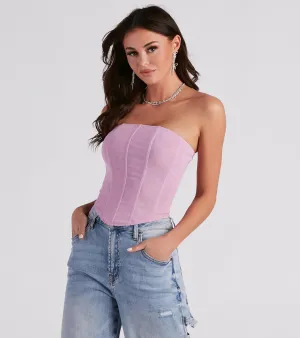 Hot Stuff Strapless Mesh Bustier