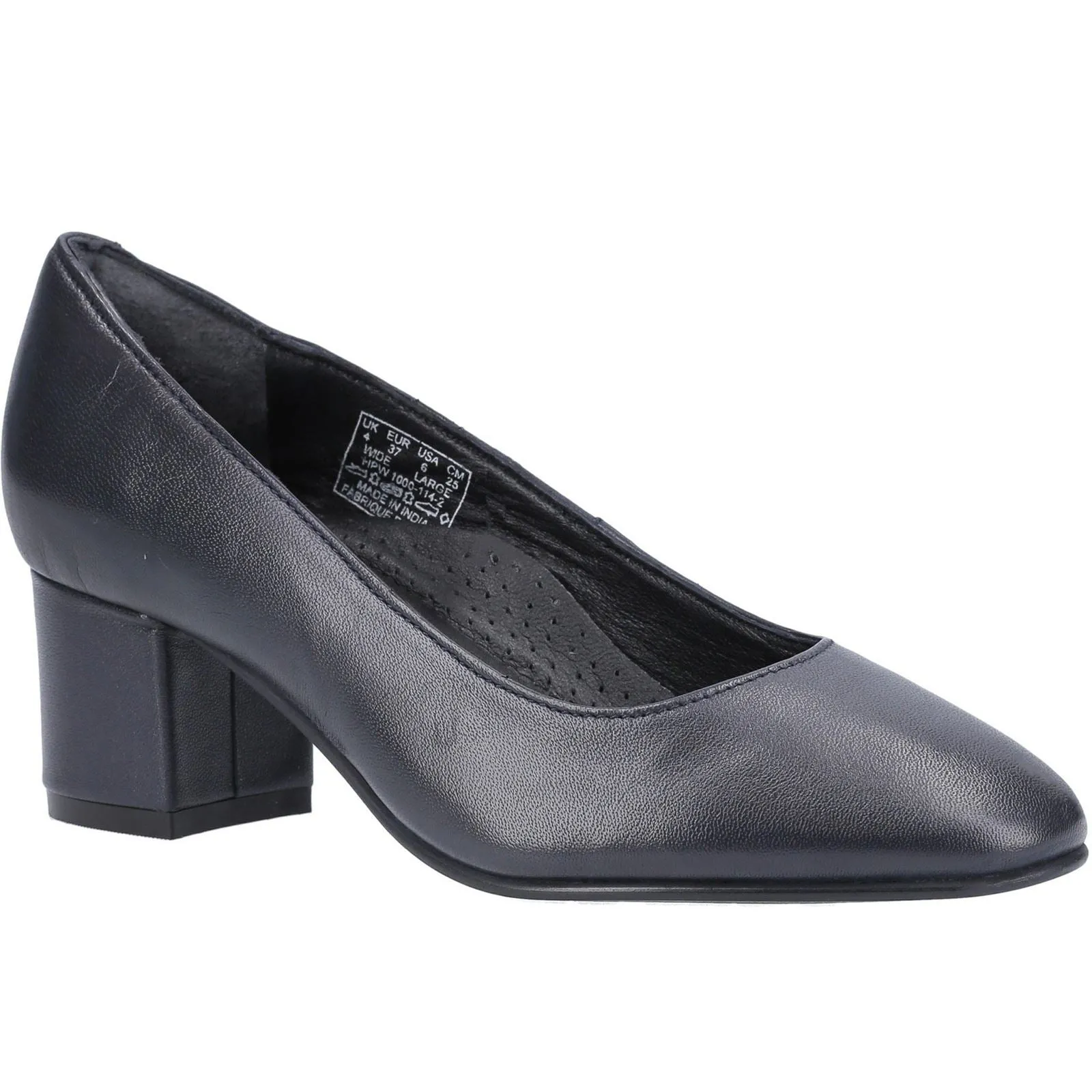 Hush Puppies Anna Leather Women's Navy Heels