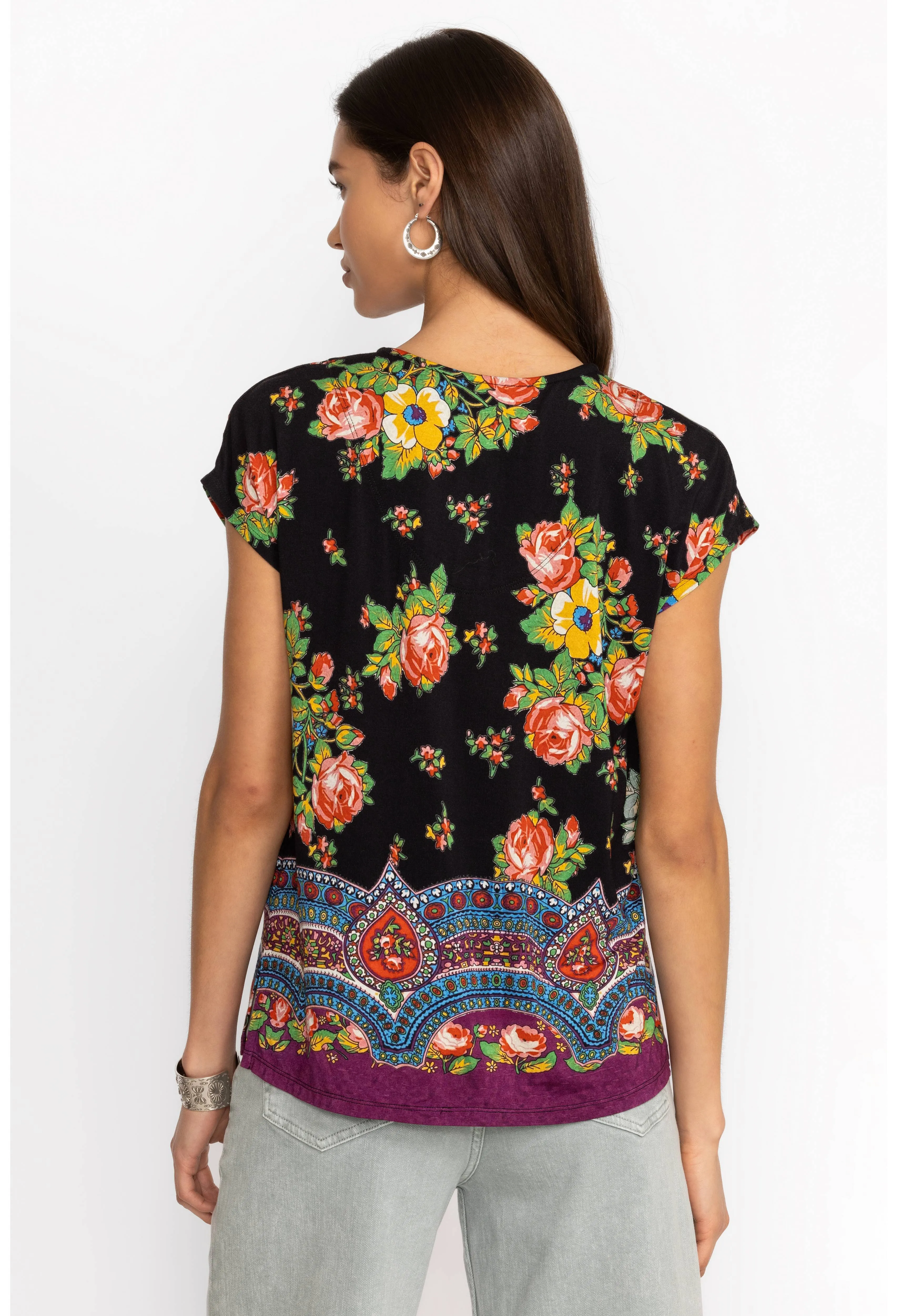 Johnny Was Spark Dolman V-Neck Tee