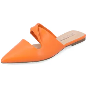 Journee Womens Enniss Open Side Pointed Toe Mule Flats