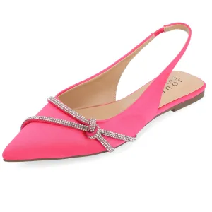 Journee Womens Rebbel Sling Back Pointed Toe Evening Dress Flats