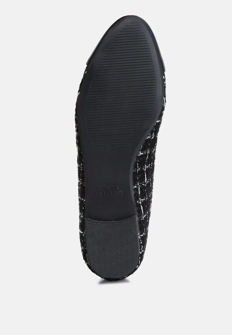 Junpey Plaid Tweed Ballet Flats By Ruw
