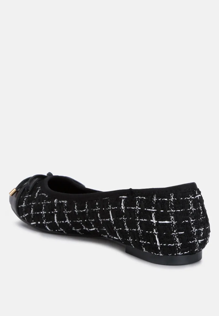Junpey Plaid Tweed Ballet Flats By Ruw