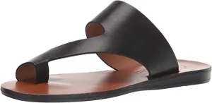 Kenneth Cole Women's Palm Sandal, Black Leather, 9 M US