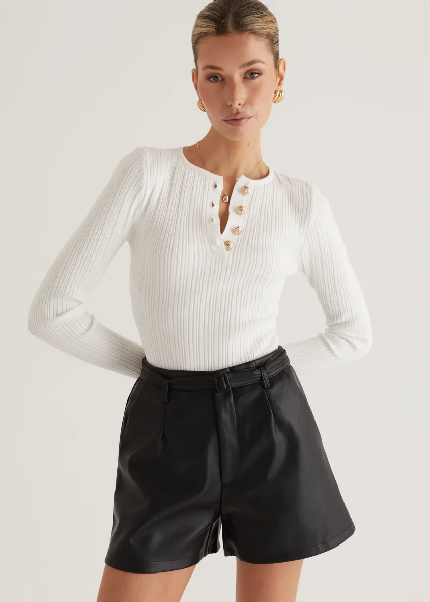 Kiana Knit Bodysuit - Off White