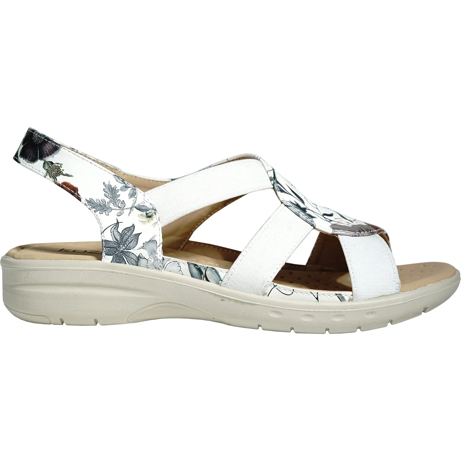 kozi Women Sandal OY3132 Comfort Wedge Sandal Flower-2