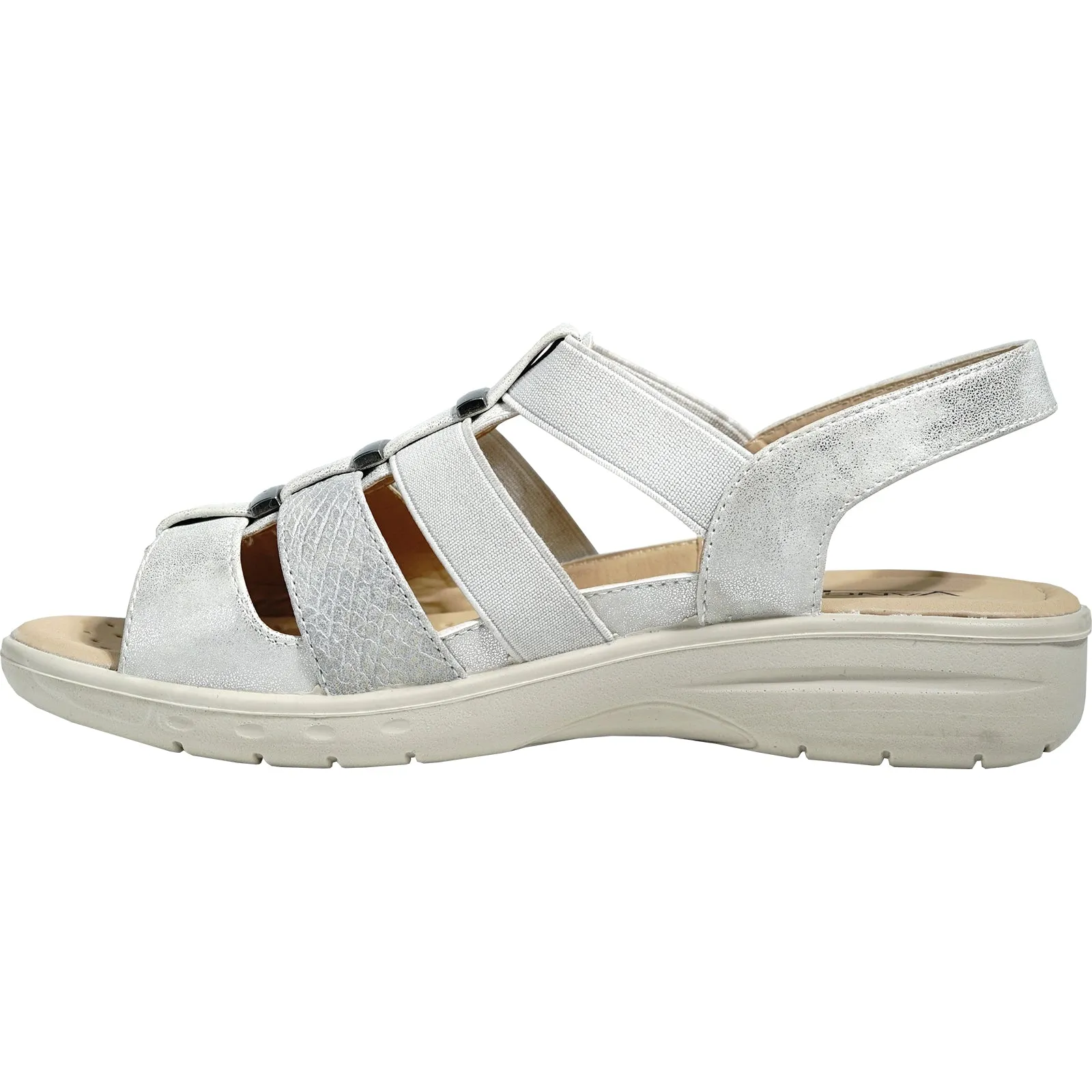 kozi Women Sandal OY5126 Comfort Wedge Sandal Silver