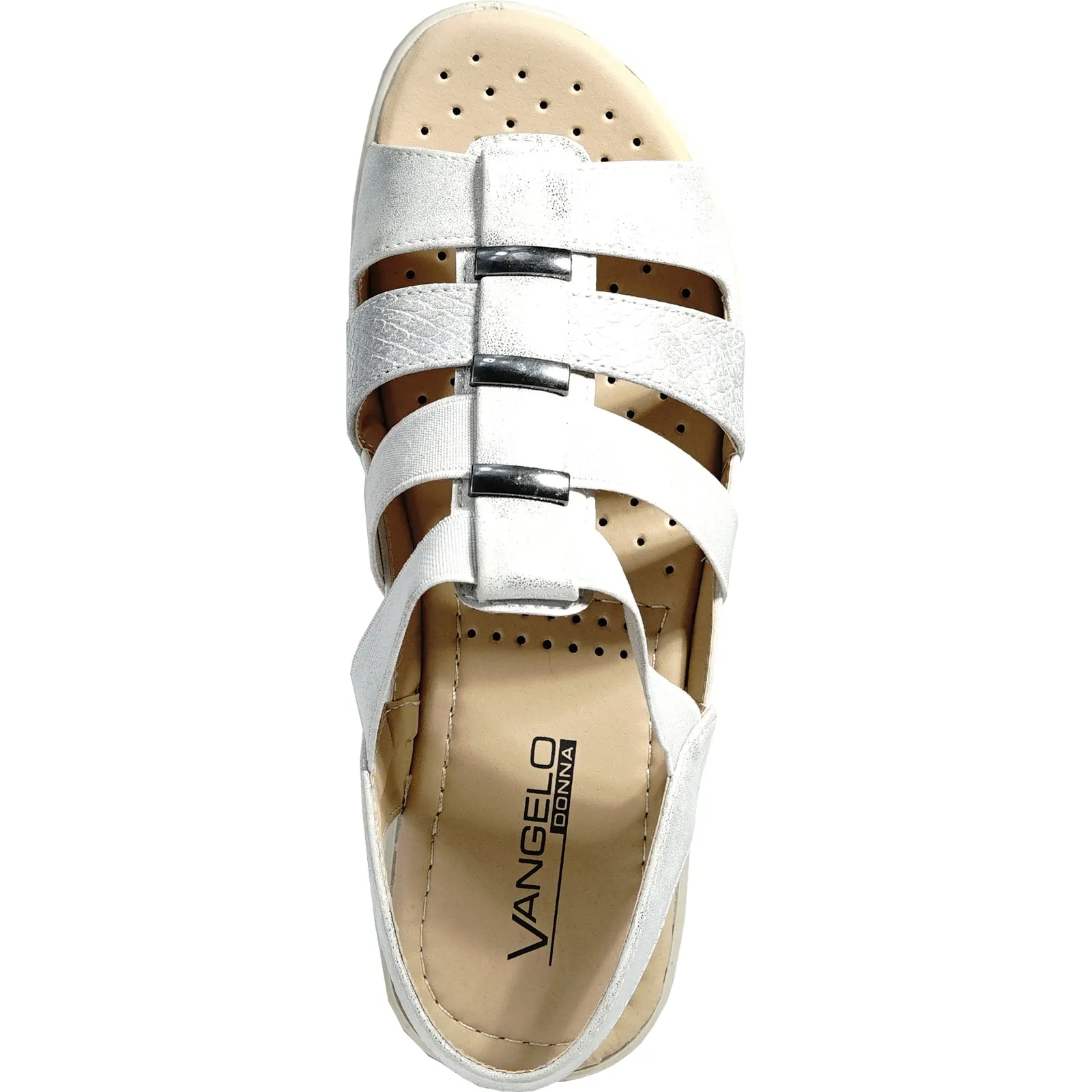 kozi Women Sandal OY5126 Comfort Wedge Sandal Silver