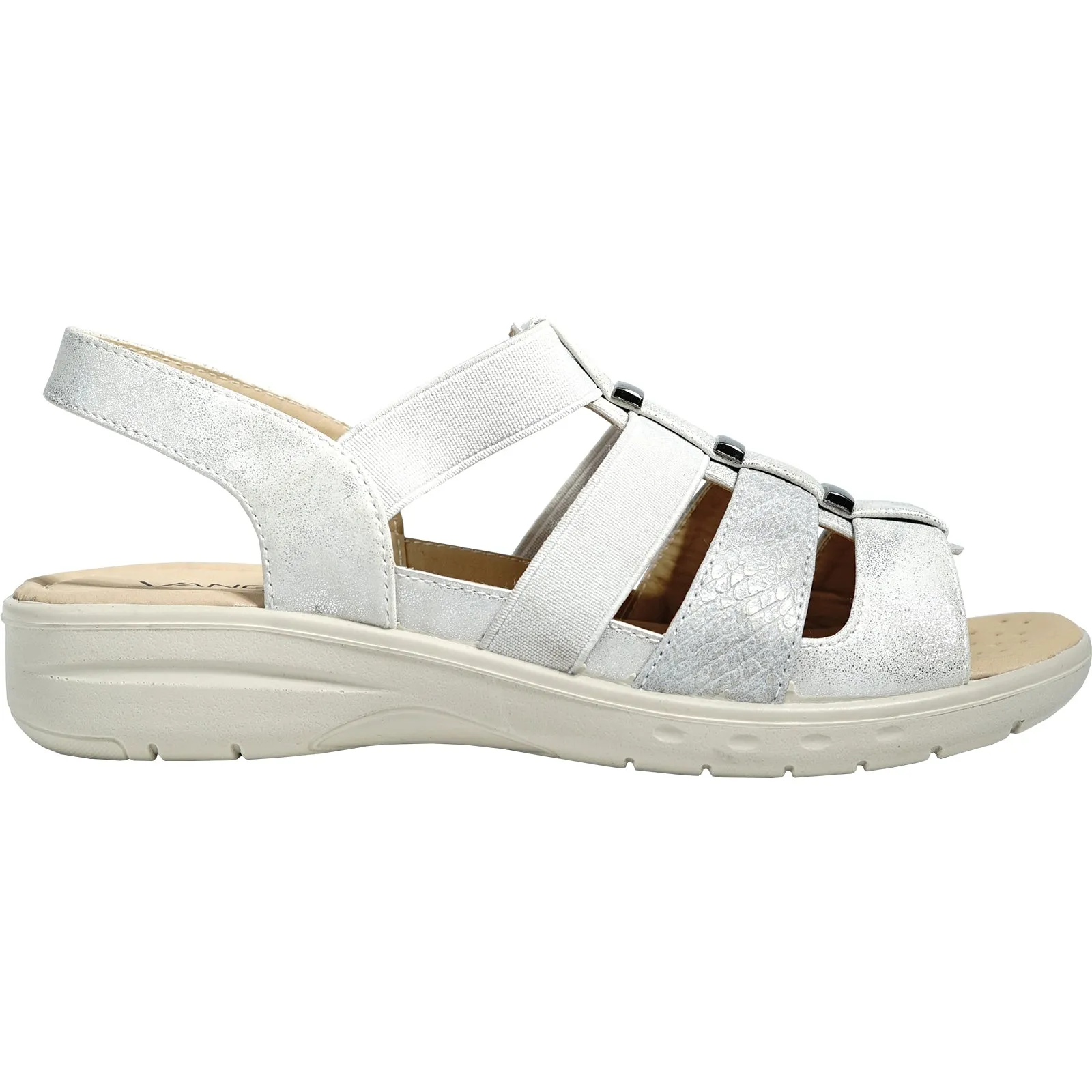 kozi Women Sandal OY5126 Comfort Wedge Sandal Silver