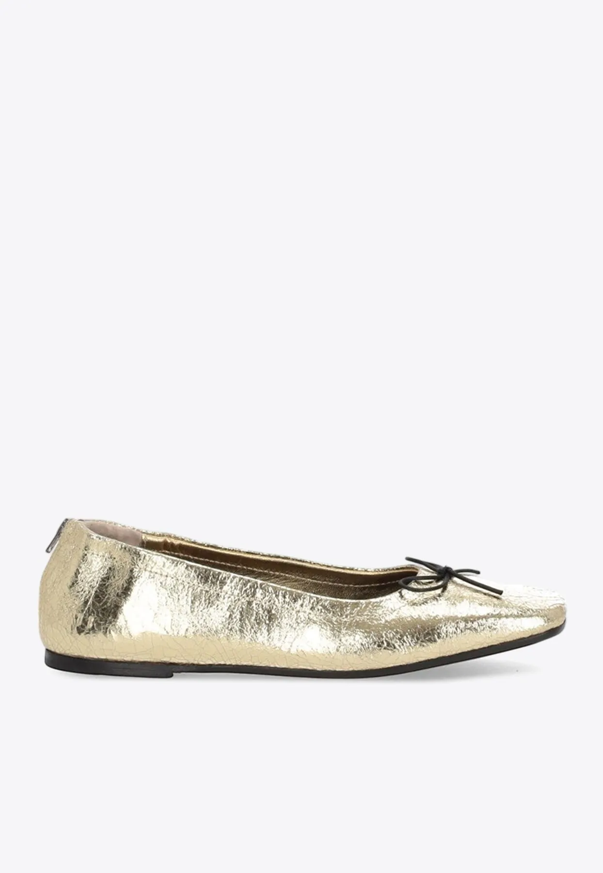 Laminated Leather Ballet Flats