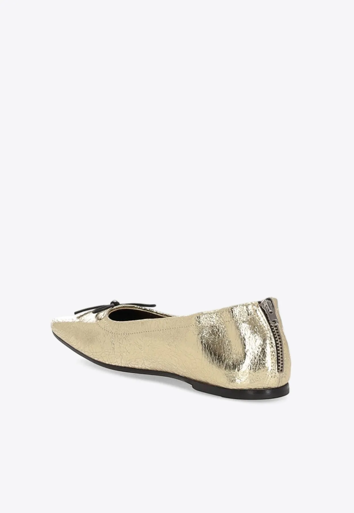 Laminated Leather Ballet Flats