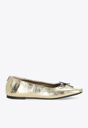 Laminated Leather Ballet Flats