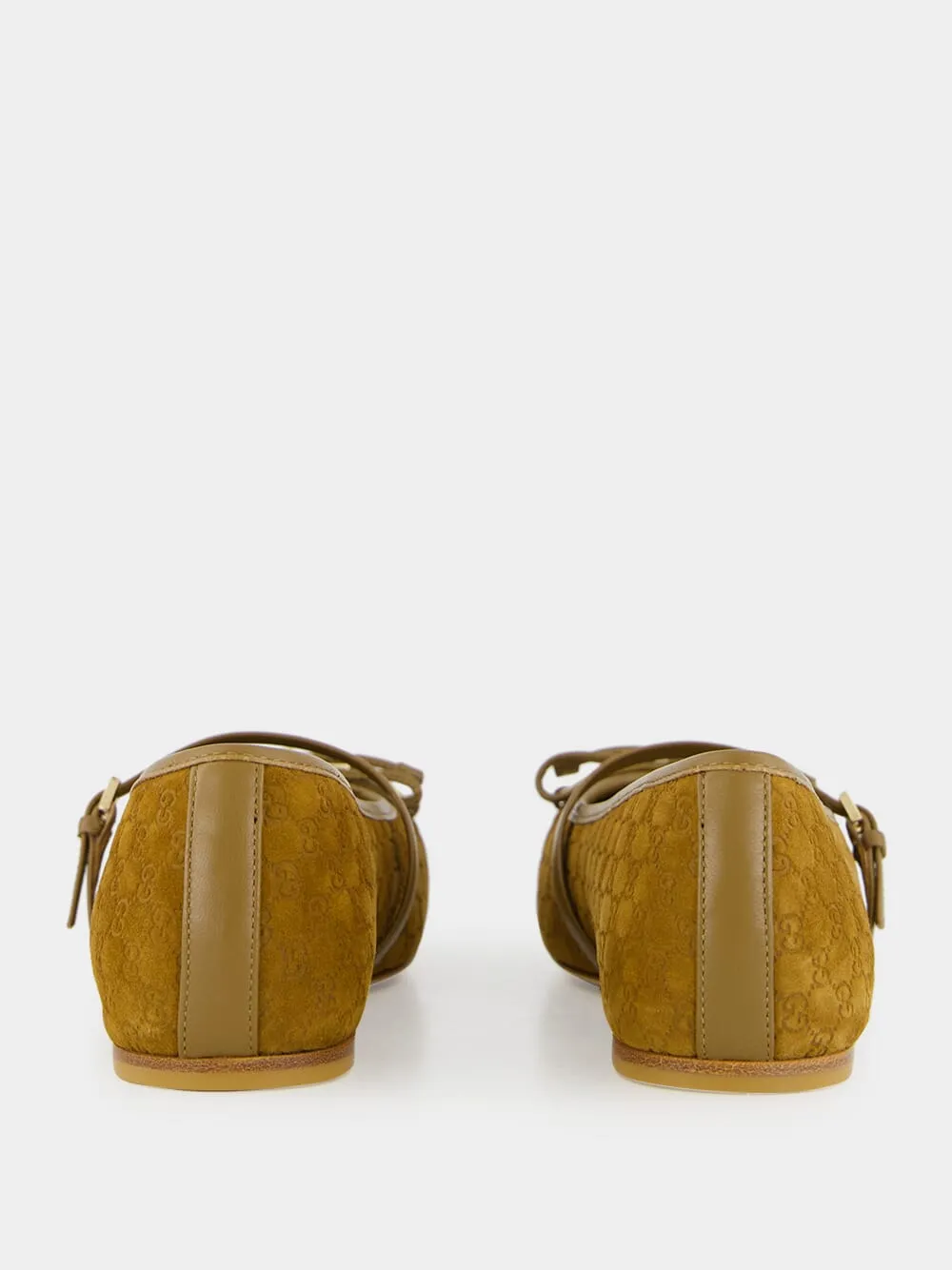 Light Brown Mini Suede GG Horsebit Ballet Flat