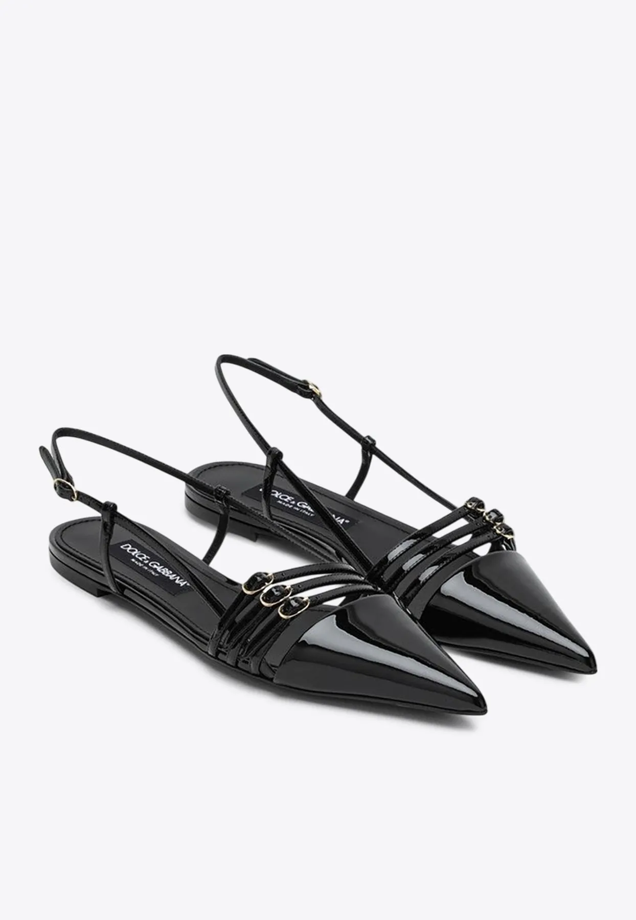 Lollo Patent Leather Slingback Flats