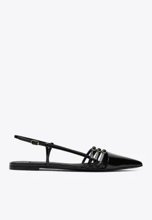 Lollo Patent Leather Slingback Flats